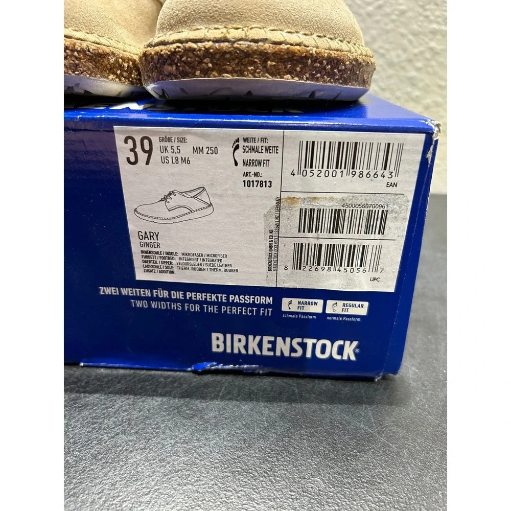 Birkenstock Gary Suede Ginger Size EU 39 US L8 M6 Womens Mens